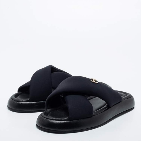 CHANEL WOMENS PUFFY SANDAL BLACK - Picture 2 of 13